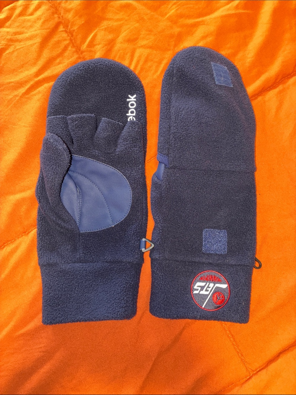 Brooklyn Navy Knit Beanie with Matching Reebok Navy Mittens - Picture 4 of 6